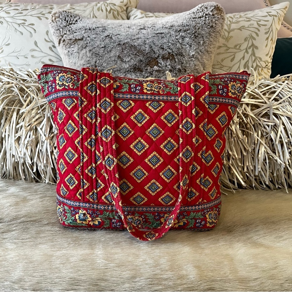 Vera Bradley Red Patterned Tote - image 7